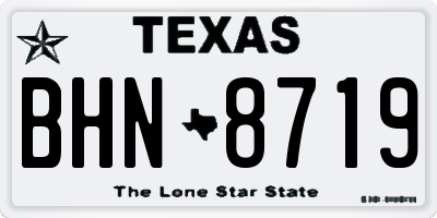 TX license plate BHN8719