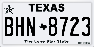 TX license plate BHN8723