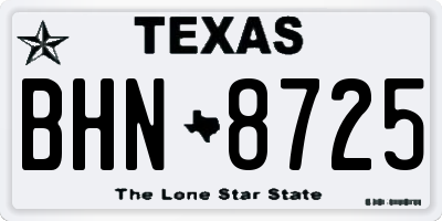 TX license plate BHN8725