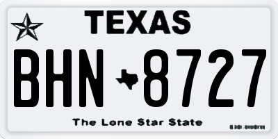 TX license plate BHN8727