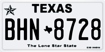 TX license plate BHN8728