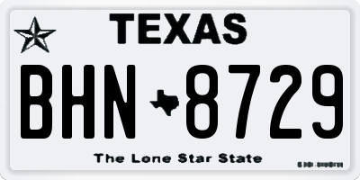 TX license plate BHN8729
