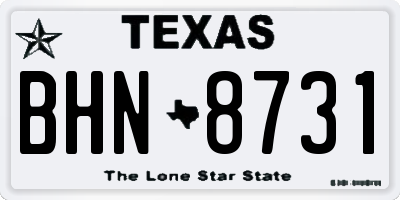 TX license plate BHN8731