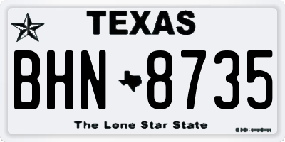 TX license plate BHN8735