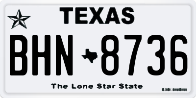TX license plate BHN8736
