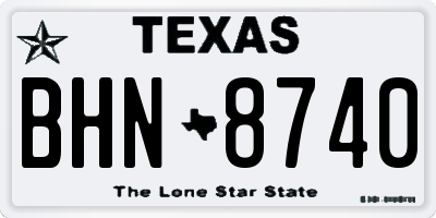 TX license plate BHN8740