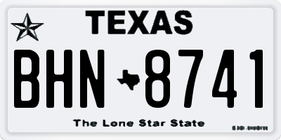 TX license plate BHN8741