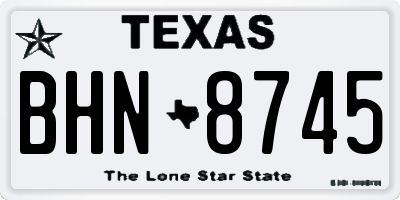 TX license plate BHN8745