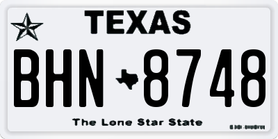 TX license plate BHN8748