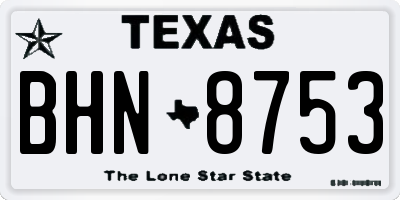 TX license plate BHN8753