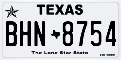 TX license plate BHN8754