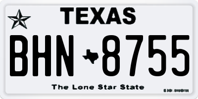 TX license plate BHN8755