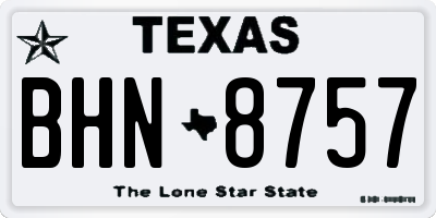 TX license plate BHN8757