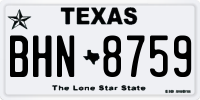 TX license plate BHN8759