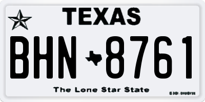 TX license plate BHN8761