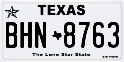 TX license plate BHN8763