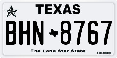 TX license plate BHN8767