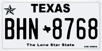 TX license plate BHN8768
