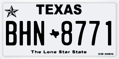 TX license plate BHN8771