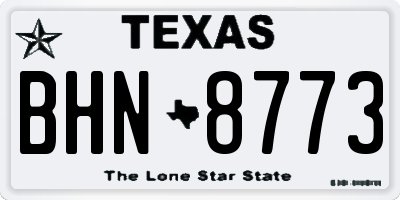 TX license plate BHN8773