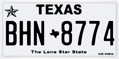 TX license plate BHN8774