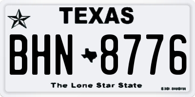 TX license plate BHN8776