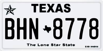 TX license plate BHN8778