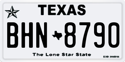 TX license plate BHN8790
