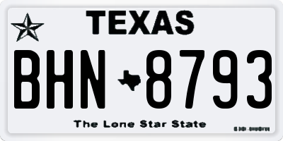 TX license plate BHN8793