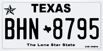 TX license plate BHN8795