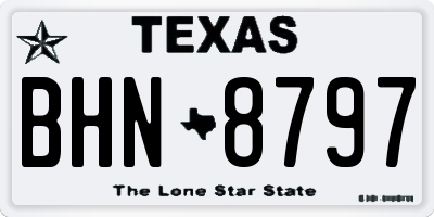 TX license plate BHN8797