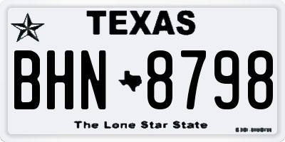 TX license plate BHN8798