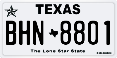 TX license plate BHN8801