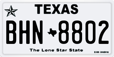 TX license plate BHN8802