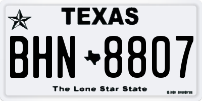 TX license plate BHN8807