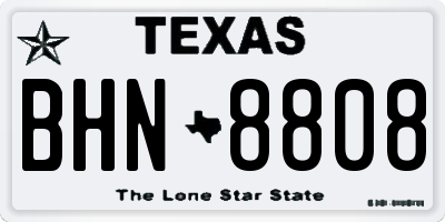 TX license plate BHN8808