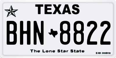 TX license plate BHN8822