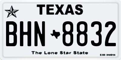 TX license plate BHN8832