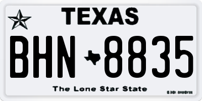 TX license plate BHN8835