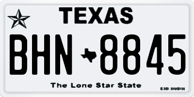 TX license plate BHN8845