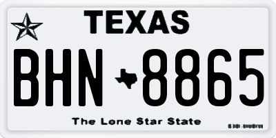 TX license plate BHN8865
