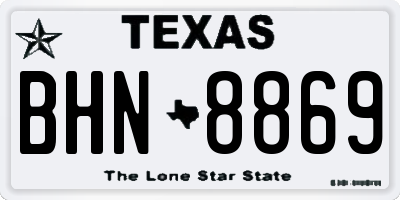 TX license plate BHN8869