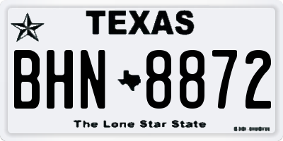 TX license plate BHN8872