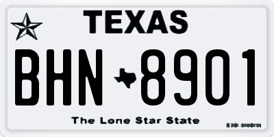 TX license plate BHN8901