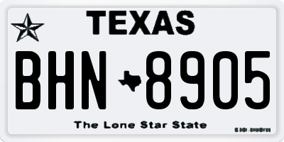 TX license plate BHN8905