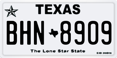 TX license plate BHN8909