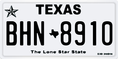 TX license plate BHN8910