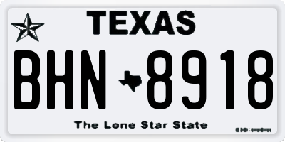 TX license plate BHN8918