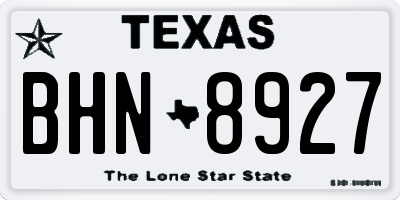 TX license plate BHN8927