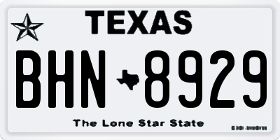 TX license plate BHN8929